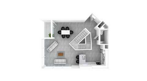 3 Bed 3.5 Bath, 1,620 sq ft, Juniper Floorplan at The Whit in Indianapolis, IN 46204